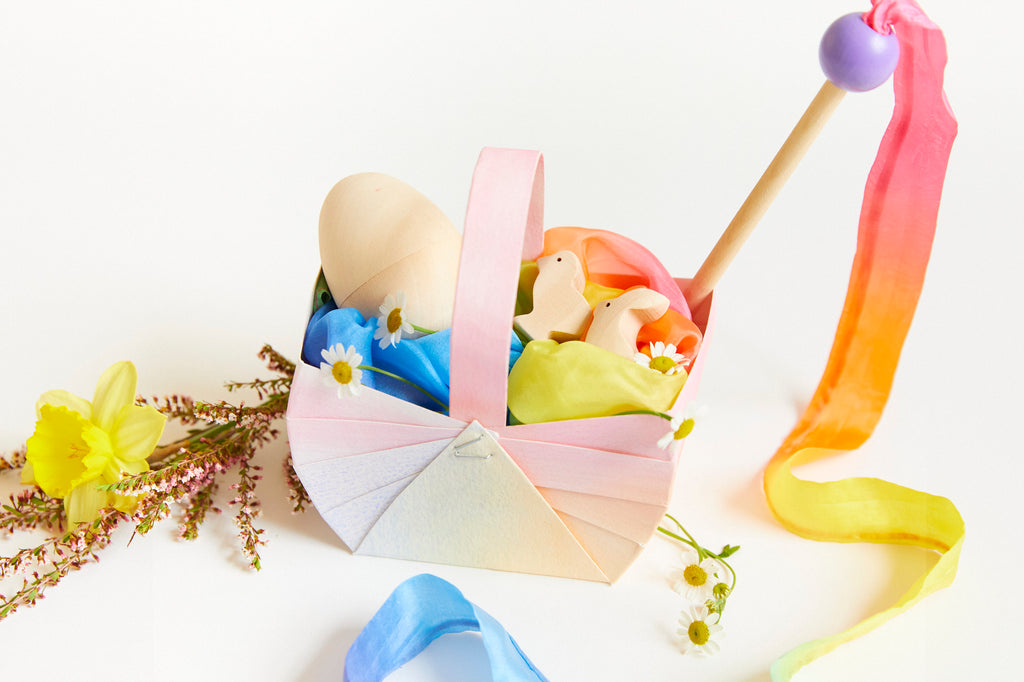 Fold Your Own Rainbow Easter Basket