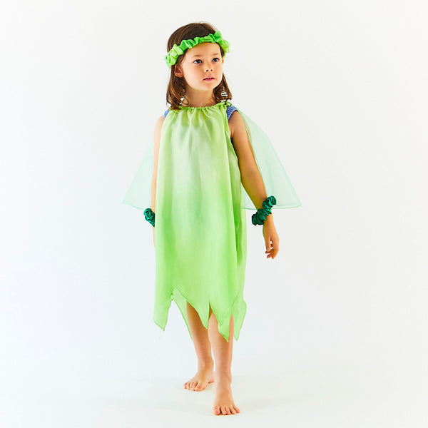 green emerald velvet dress Sarah's Silks Blossom Fairy Dress-up Set