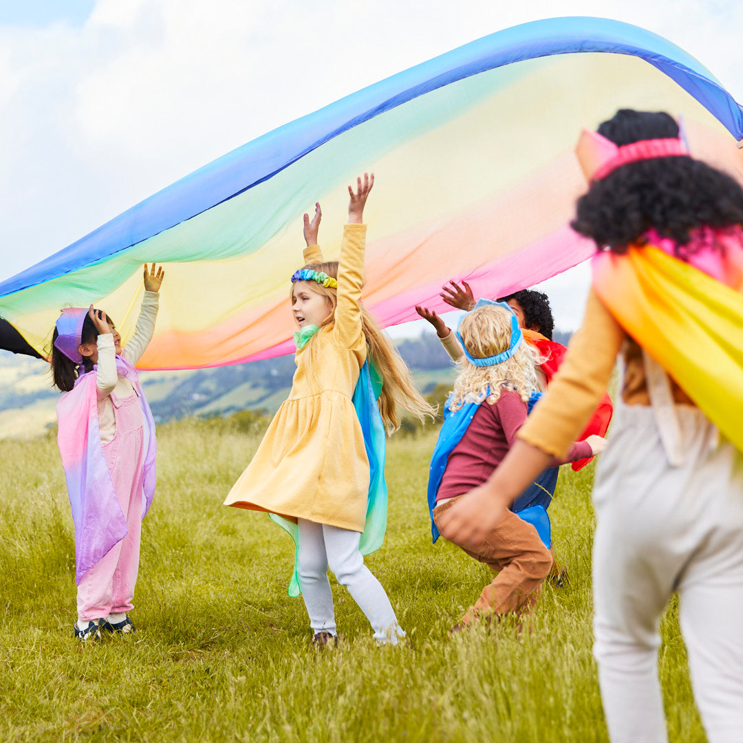 Double Rainbow Playsilk | Buy Large Rainbow Playsilks for Kids
