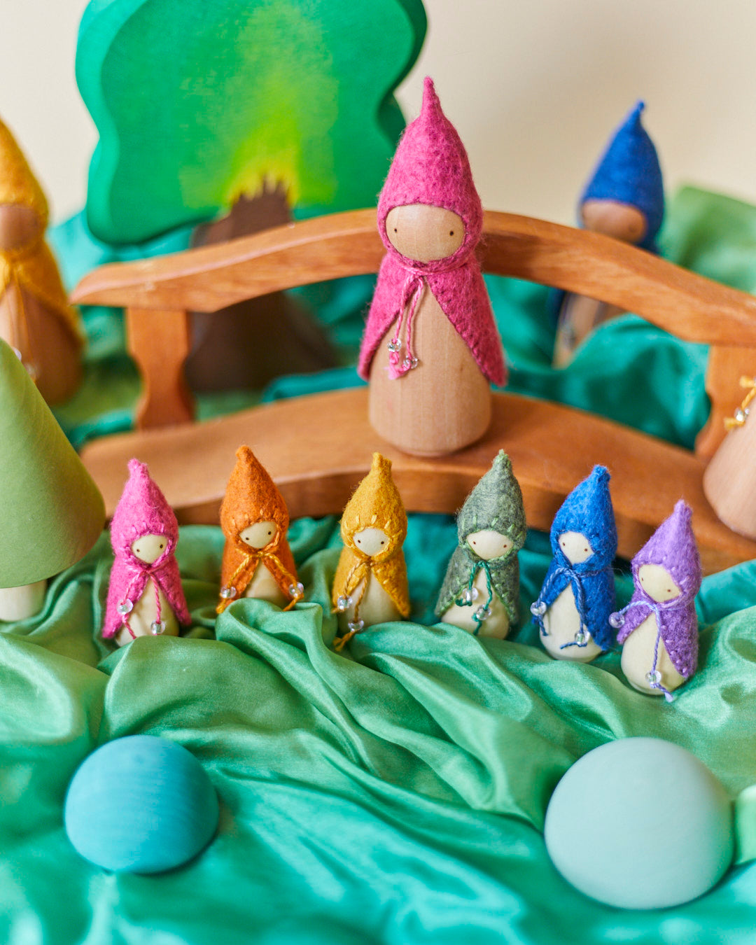 Mini Blue Wooden Gnome – Sarah's Silks