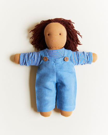 Blue Button Doll Overalls